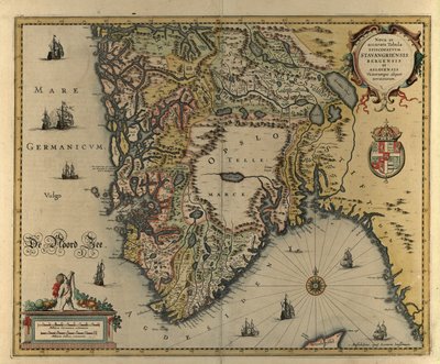 New and Accurate Map of the Bishoprics of Stavanger and Bergen by Jan og Jodocus Hondius Janssonius